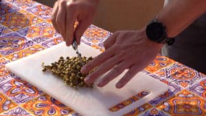 chopping capers