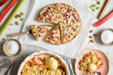 a collection of delicious and exciting easy rhubarb desserts